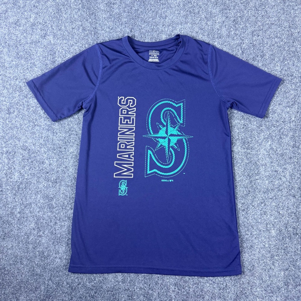 Gen2 Seattle Mariners Youth Athletic Shirt Navy Blue MLB Tee Size M 10/12